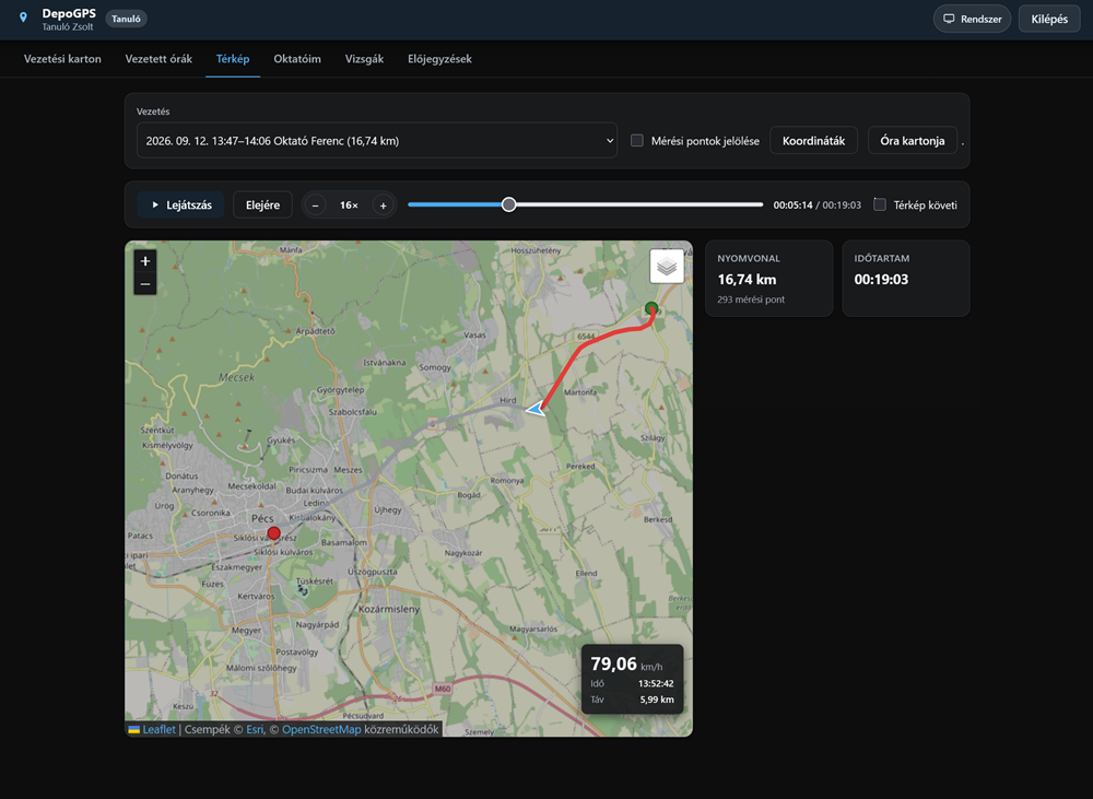 DepoGPS WEB térkép